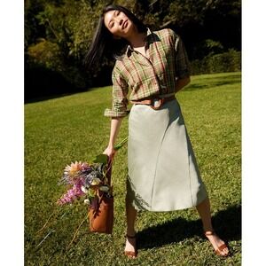 Lauren Ralph Lauren Plaid 100% Cotton Button Up Twill Shirt Classic Fit Large